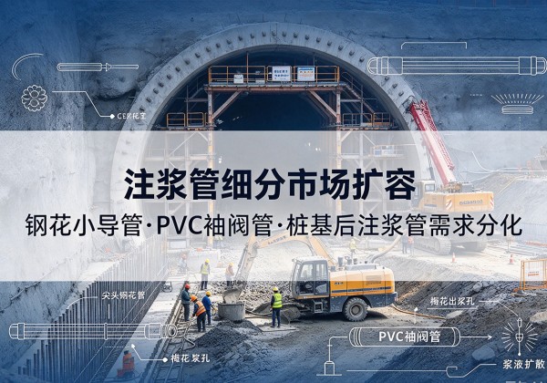 钟楼注浆管细分市场扩容，隧道钢花小导管、PVC 袖阀管、桩基后注浆管需求分化